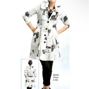 VTG Saint Gil Paris Dress Women's Medium Avant Garde Newspaper Print Art to Wear